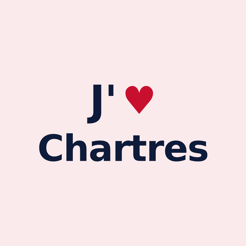 Magnet personnalisé Chartres — design J'aime Chartres