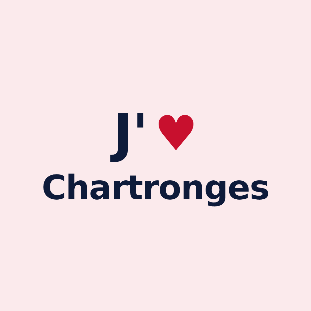 Magnet personnalisé Chartronges — design « J'aime Chartronges » imprimé sur le magnet