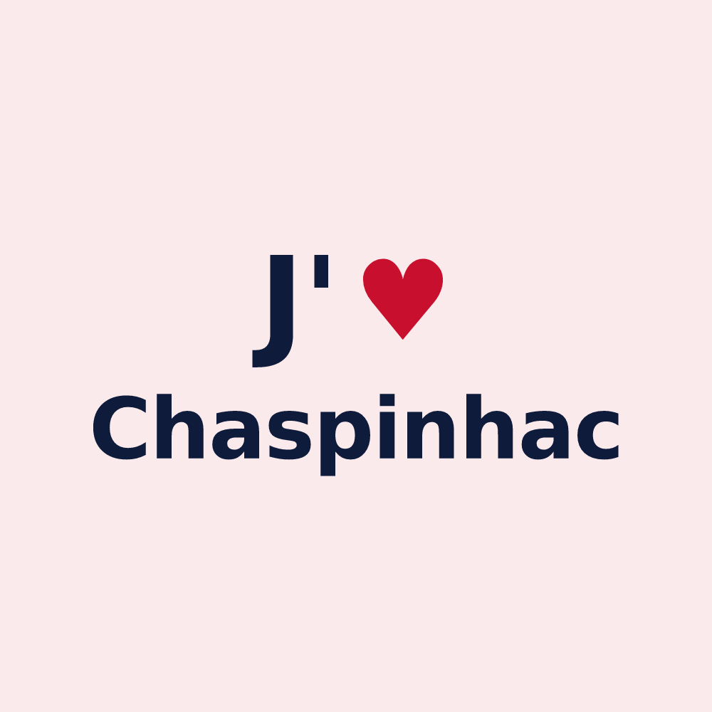 Magnet personnalisé Chaspinhac — design J'aime Chaspinhac