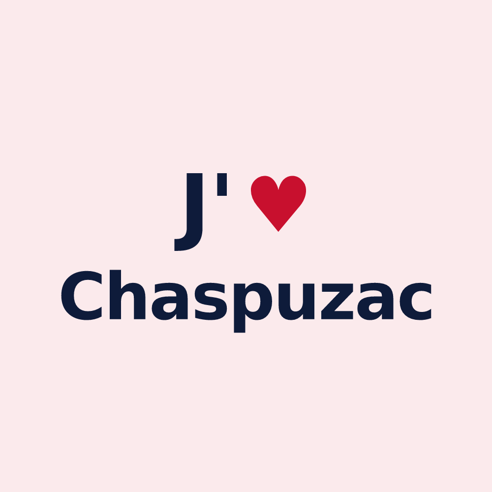Magnet personnalisé Chaspuzac — design J'aime Chaspuzac