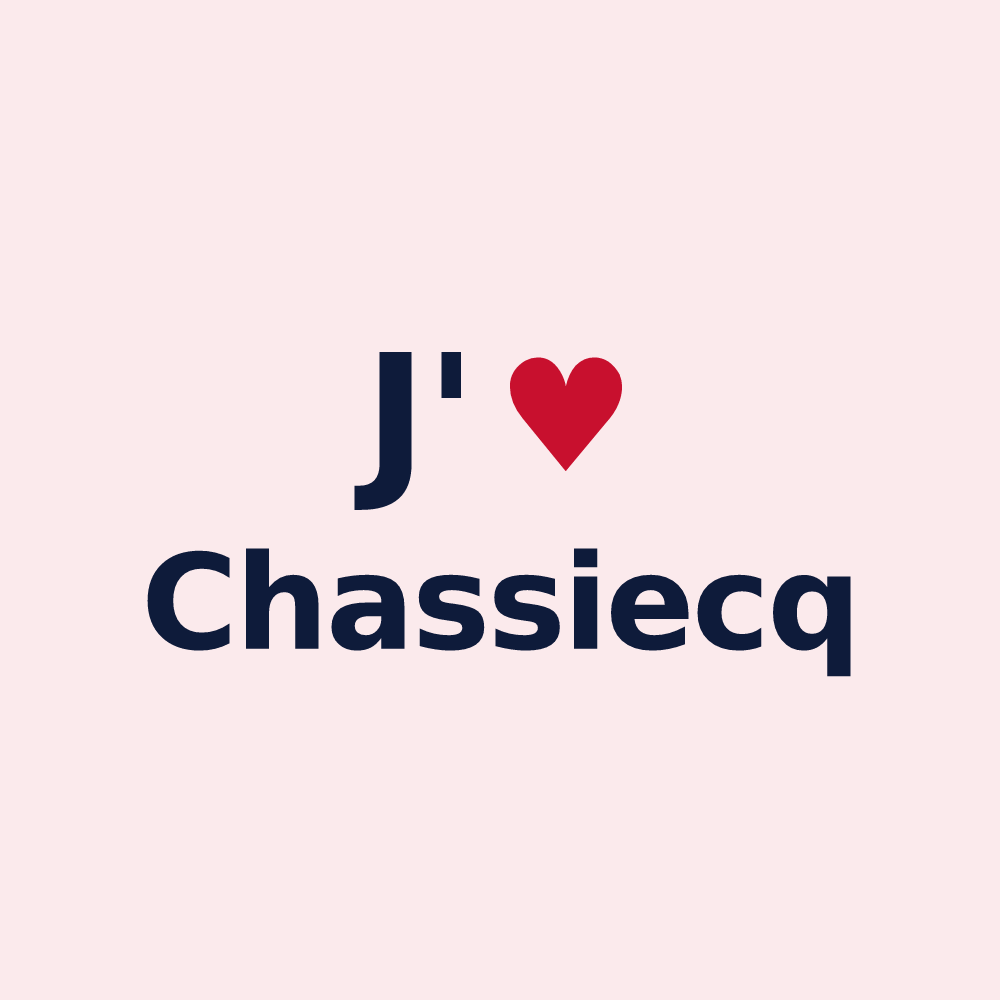Magnet personnalisé Chassiecq — design J'aime Chassiecq