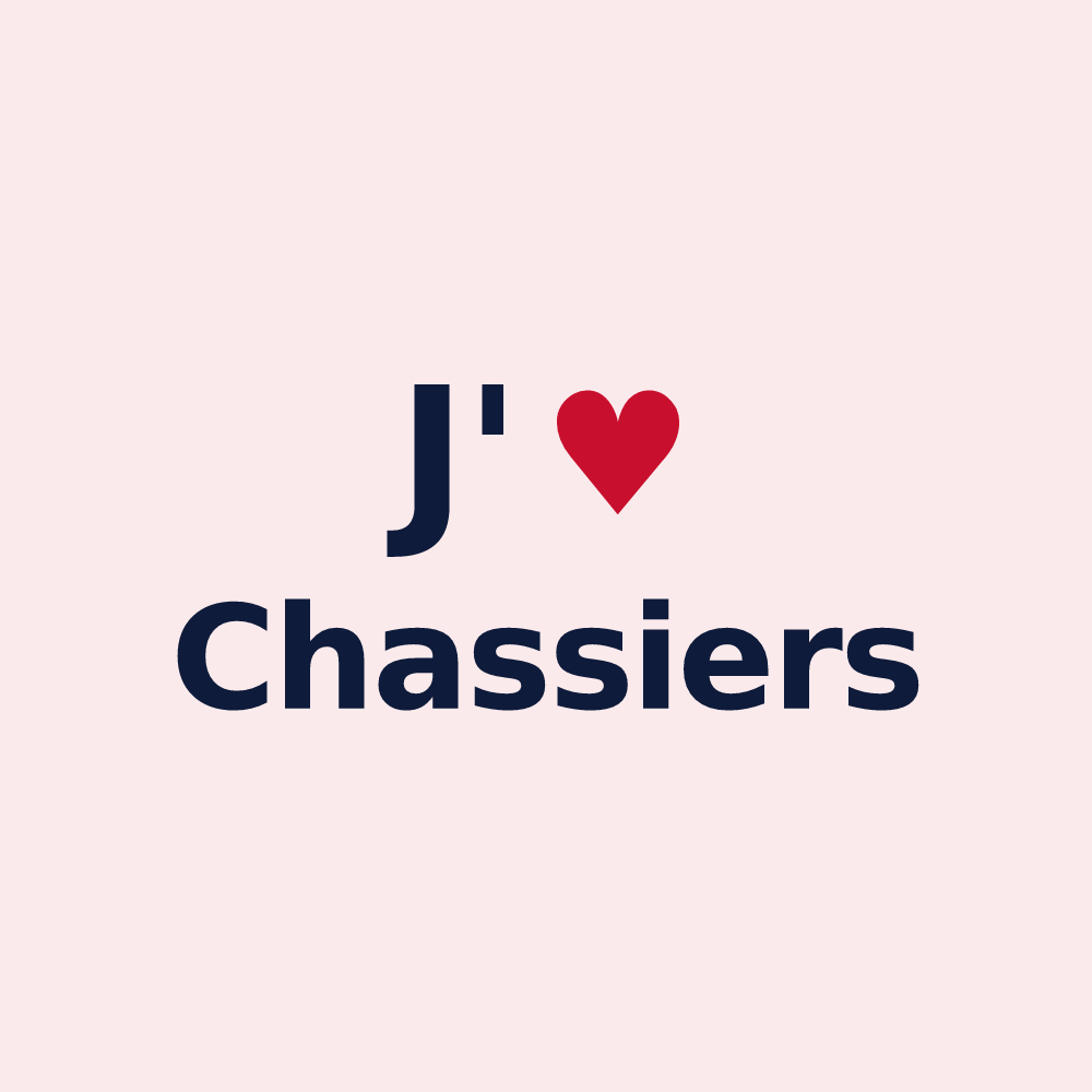 Magnet personnalisé Chassiers — design J'aime Chassiers