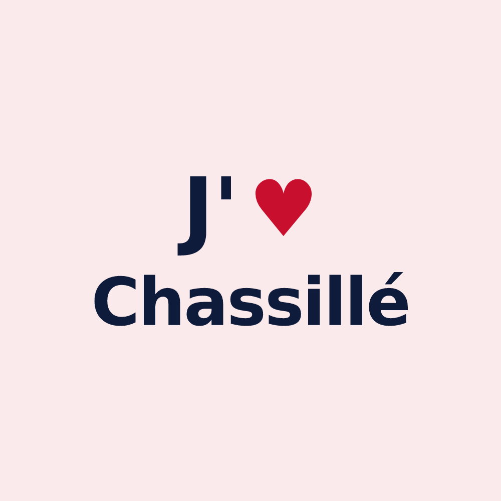 Magnet personnalisé Chassillé — design J'aime Chassillé