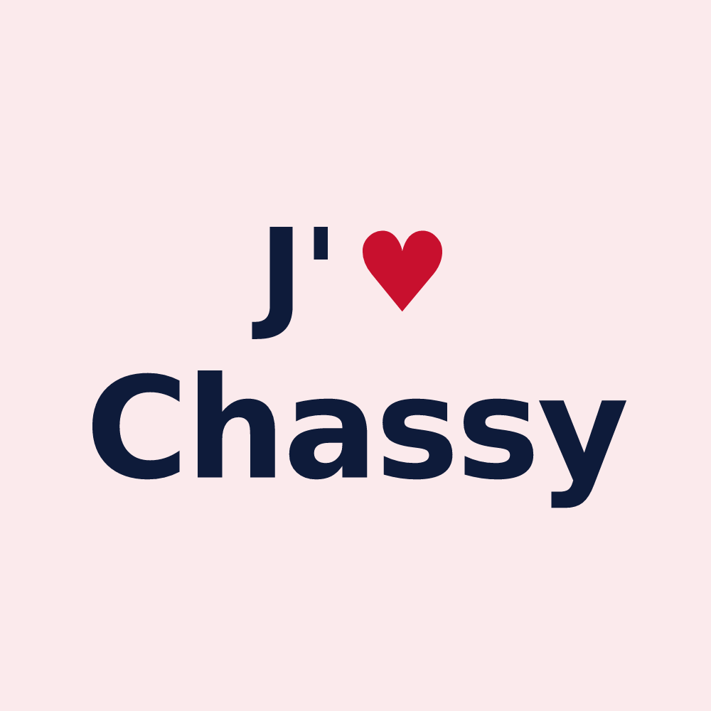 Magnet personnalisé Chassy — design J'aime Chassy