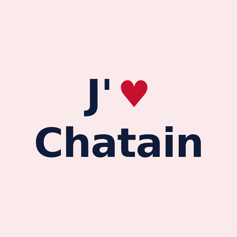 Magnet personnalisé Chatain — design J'aime Chatain
