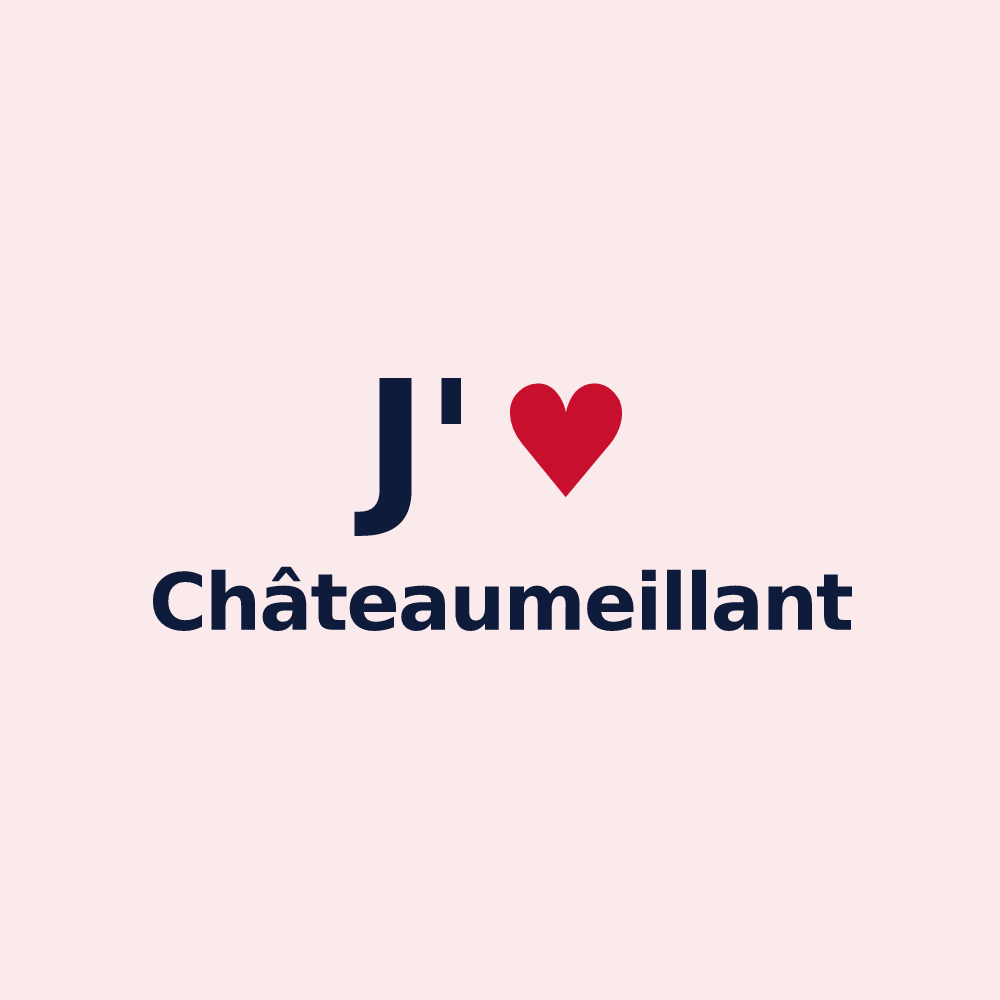 Magnet personnalisé Châteaumeillant — design J'aime Châteaumeillant