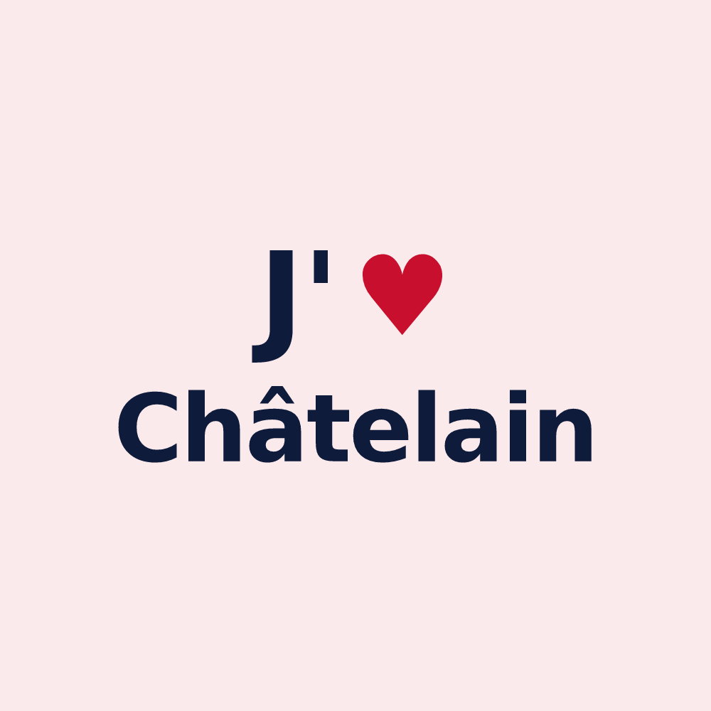 Magnet personnalisé Châtelain — design J'aime Châtelain
