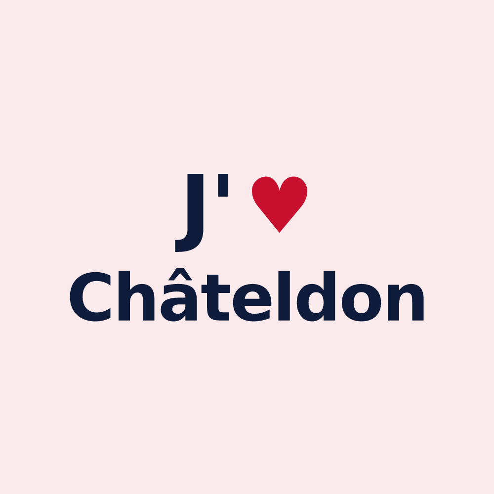 Magnet personnalisé Châteldon — design J'aime Châteldon