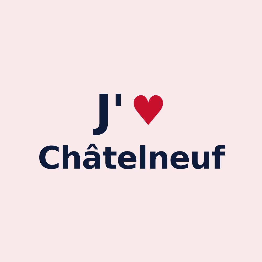 Magnet personnalisé Châtelneuf — design J'aime Châtelneuf