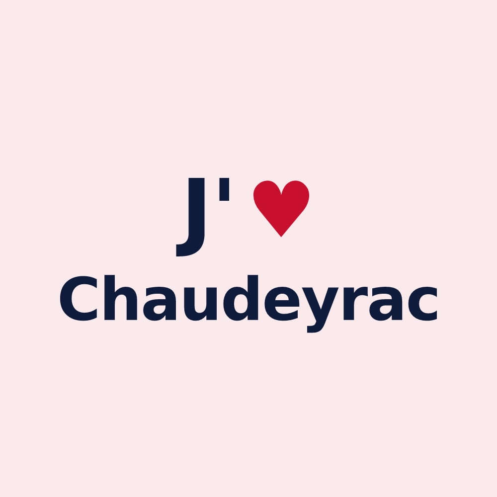 Magnet personnalisé Chaudeyrac — design J'aime Chaudeyrac