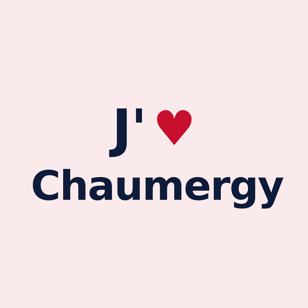 Magnet personnalisé Chaumergy — design J'aime Chaumergy