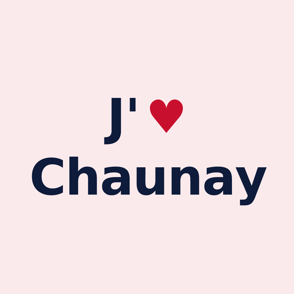 Magnet personnalisé Chaunay — design J'aime Chaunay