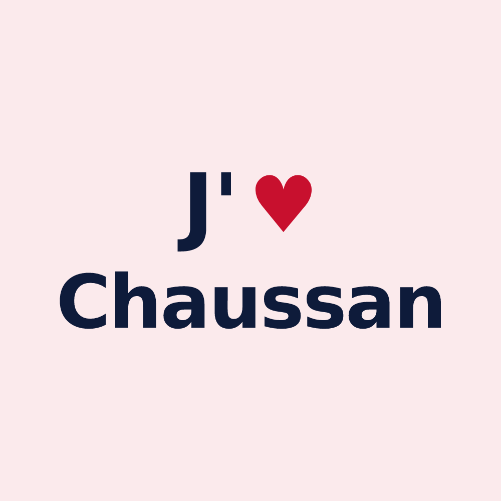 Magnet personnalisé Chaussan — design J'aime Chaussan