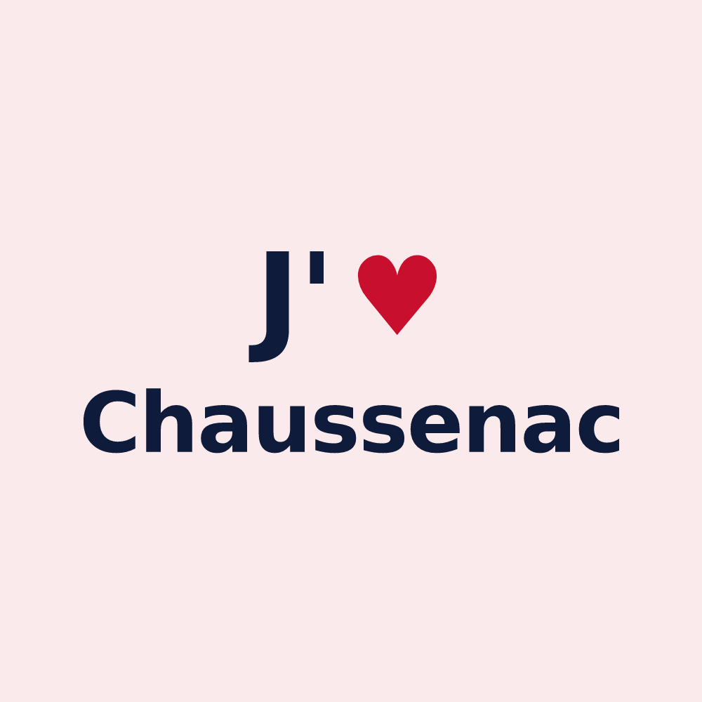 Magnet personnalisé Chaussenac — design J'aime Chaussenac