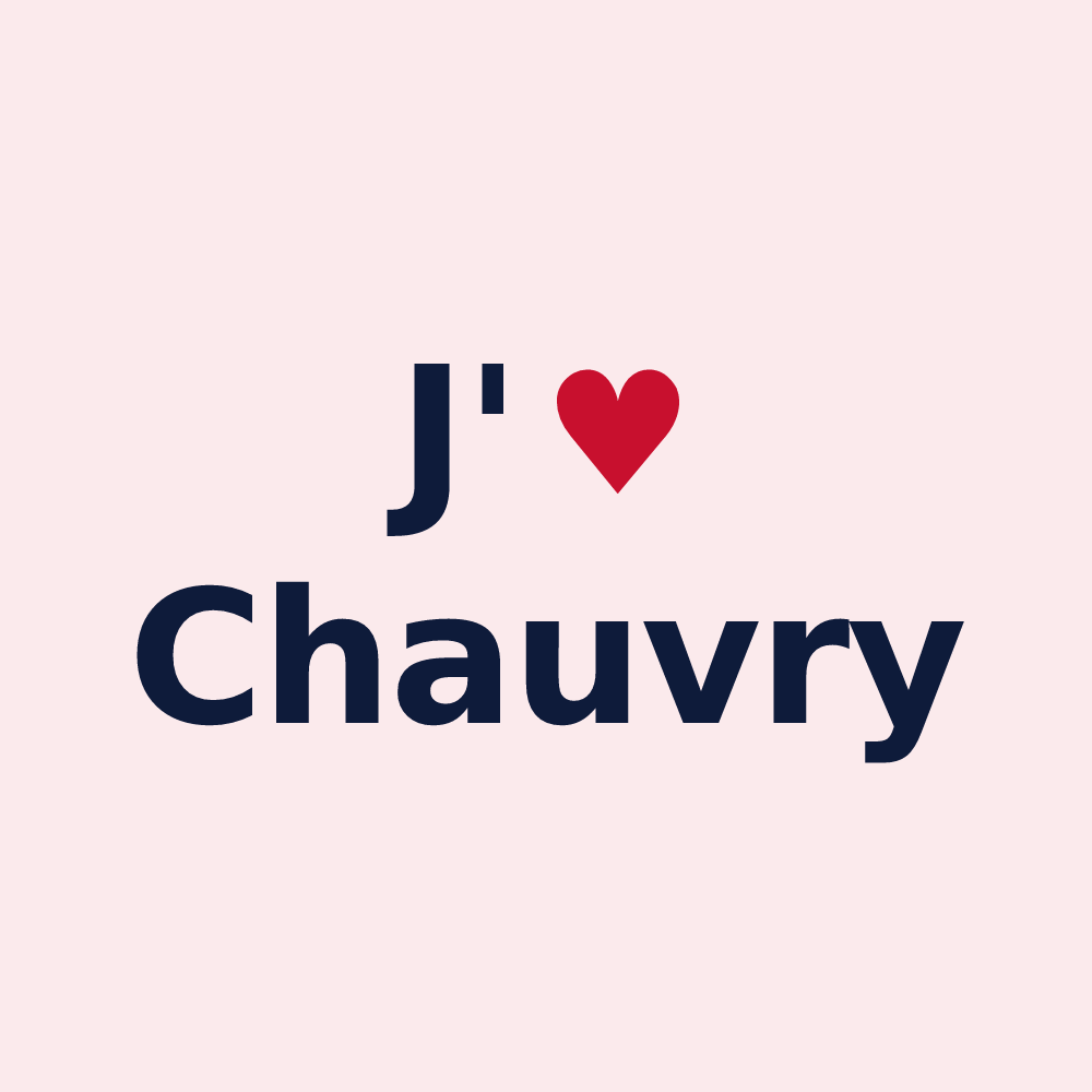 Magnet personnalisé Chauvry — design J'aime Chauvry