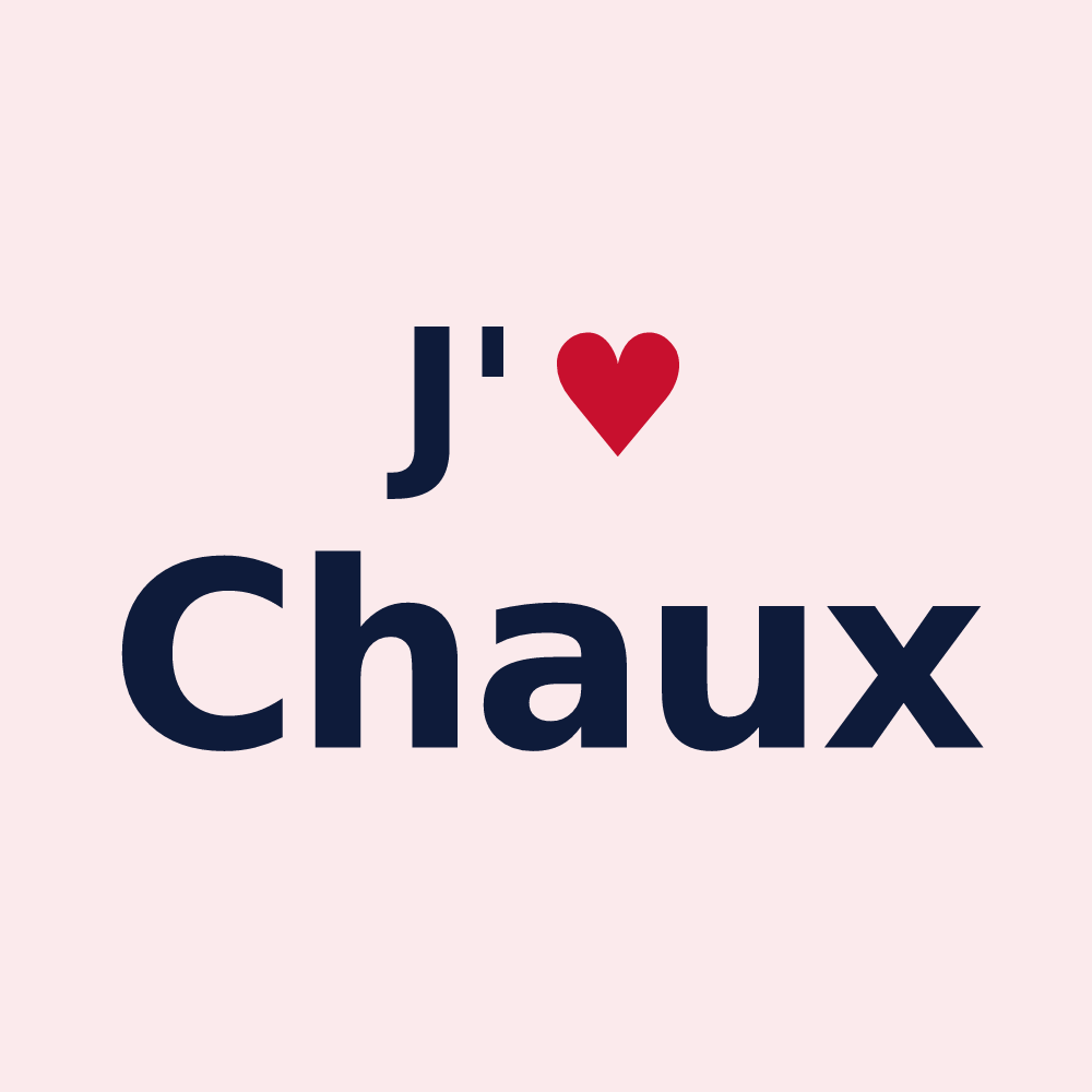 Magnet personnalisé Chaux — design « J'aime Chaux » imprimé sur le magnet