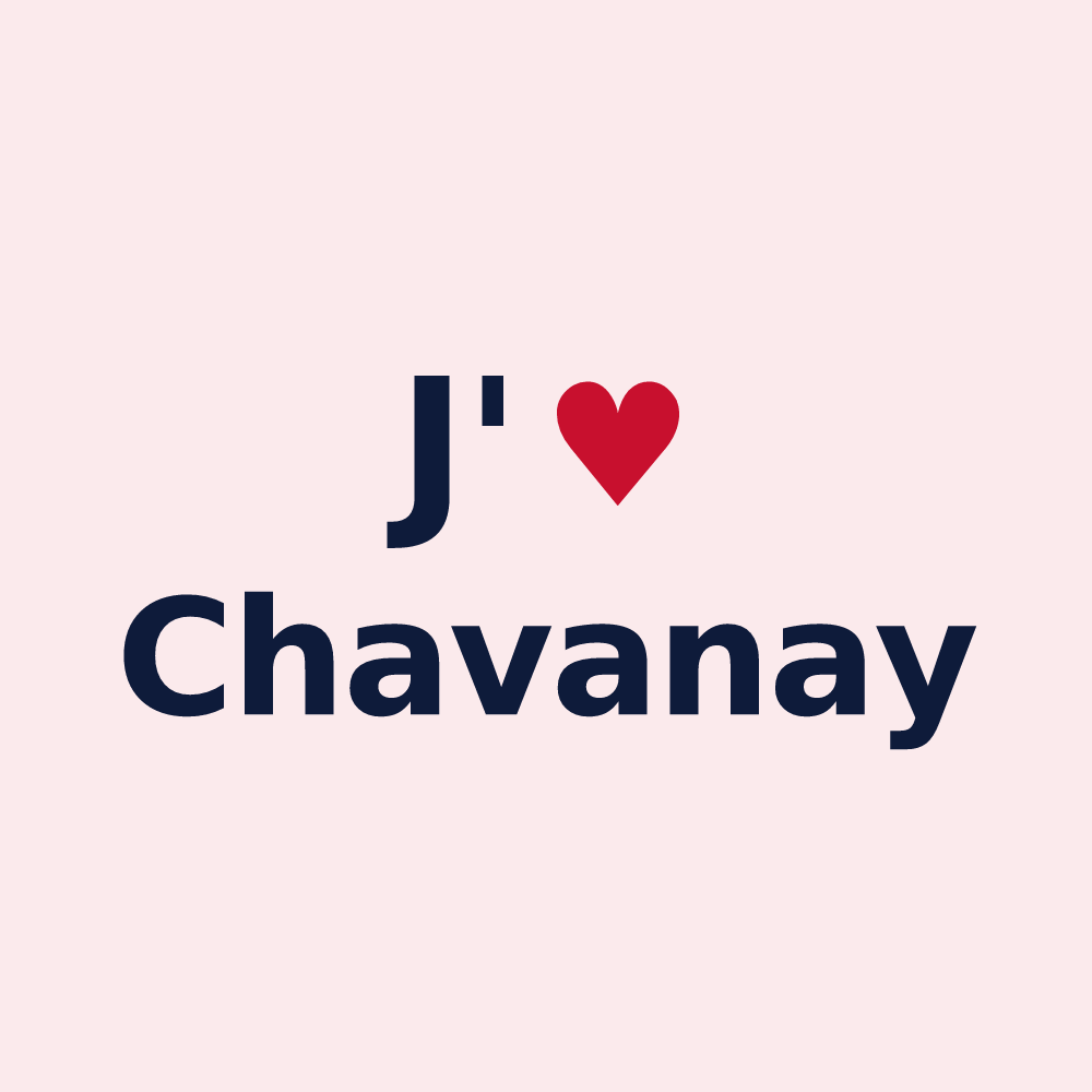 Magnet personnalisé Chavanay — design « J'aime Chavanay » imprimé sur le magnet
