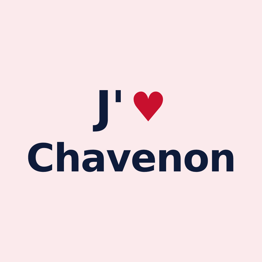 Magnet personnalisé Chavenon — design « J'aime Chavenon » imprimé sur le magnet