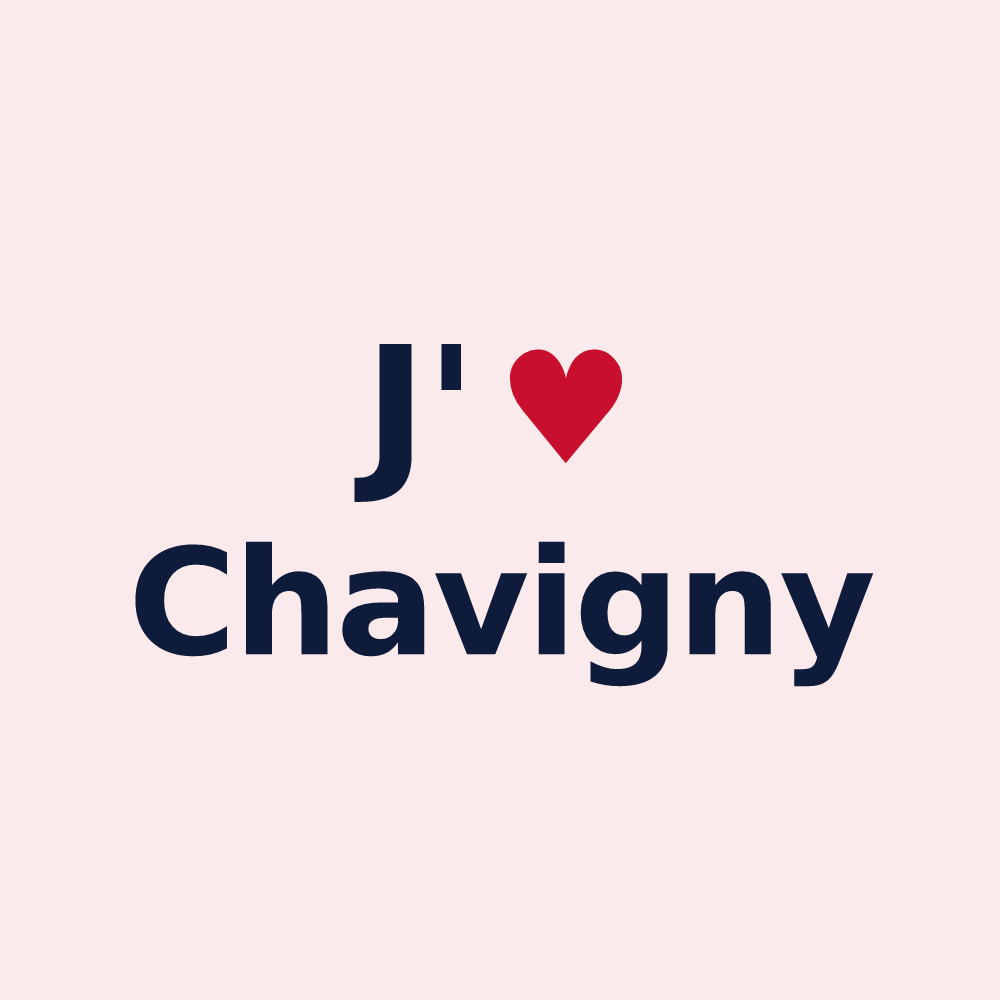 Magnet personnalisé Chavigny — design J'aime Chavigny