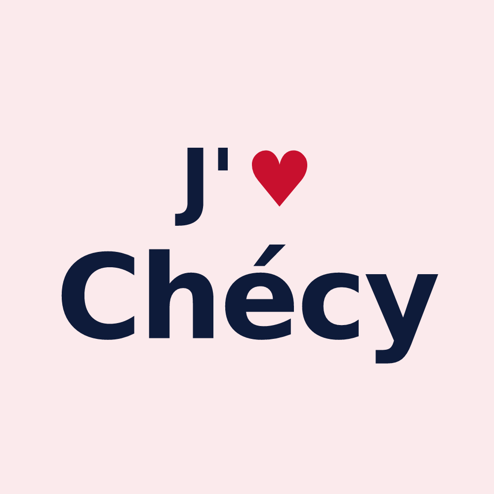 Magnet personnalisé Chécy — design J'aime Chécy