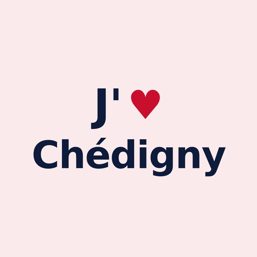 Magnet personnalisé Chédigny — design J'aime Chédigny