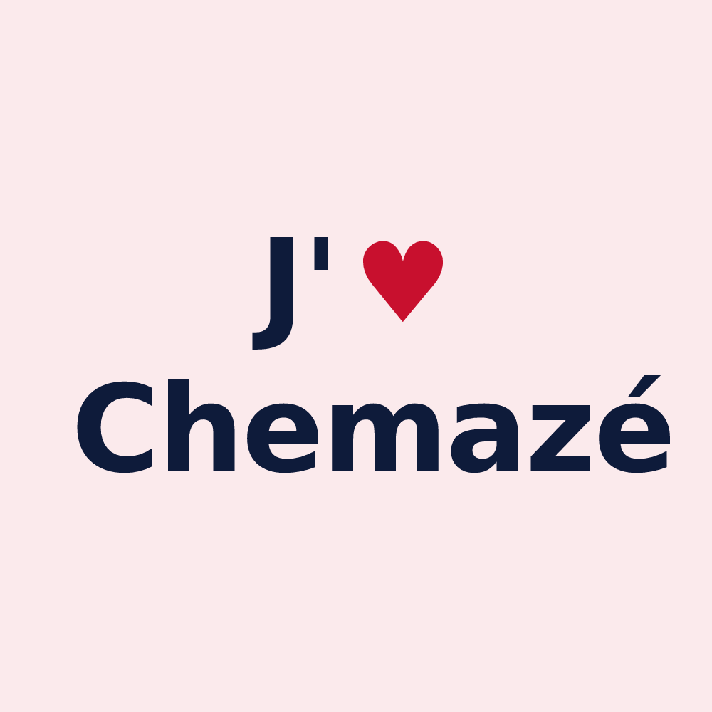 Magnet personnalisé Chemazé — design J'aime Chemazé