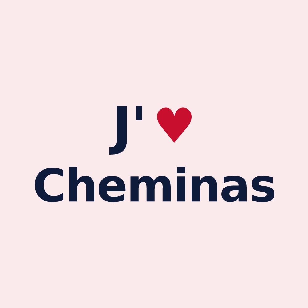 Magnet personnalisé Cheminas — design J'aime Cheminas