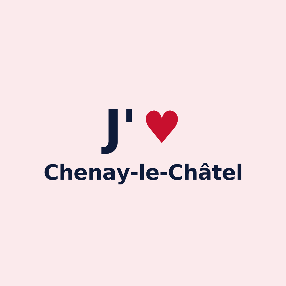 Magnet personnalisé Chenay-le-Châtel — design J'aime Chenay-le-Châtel