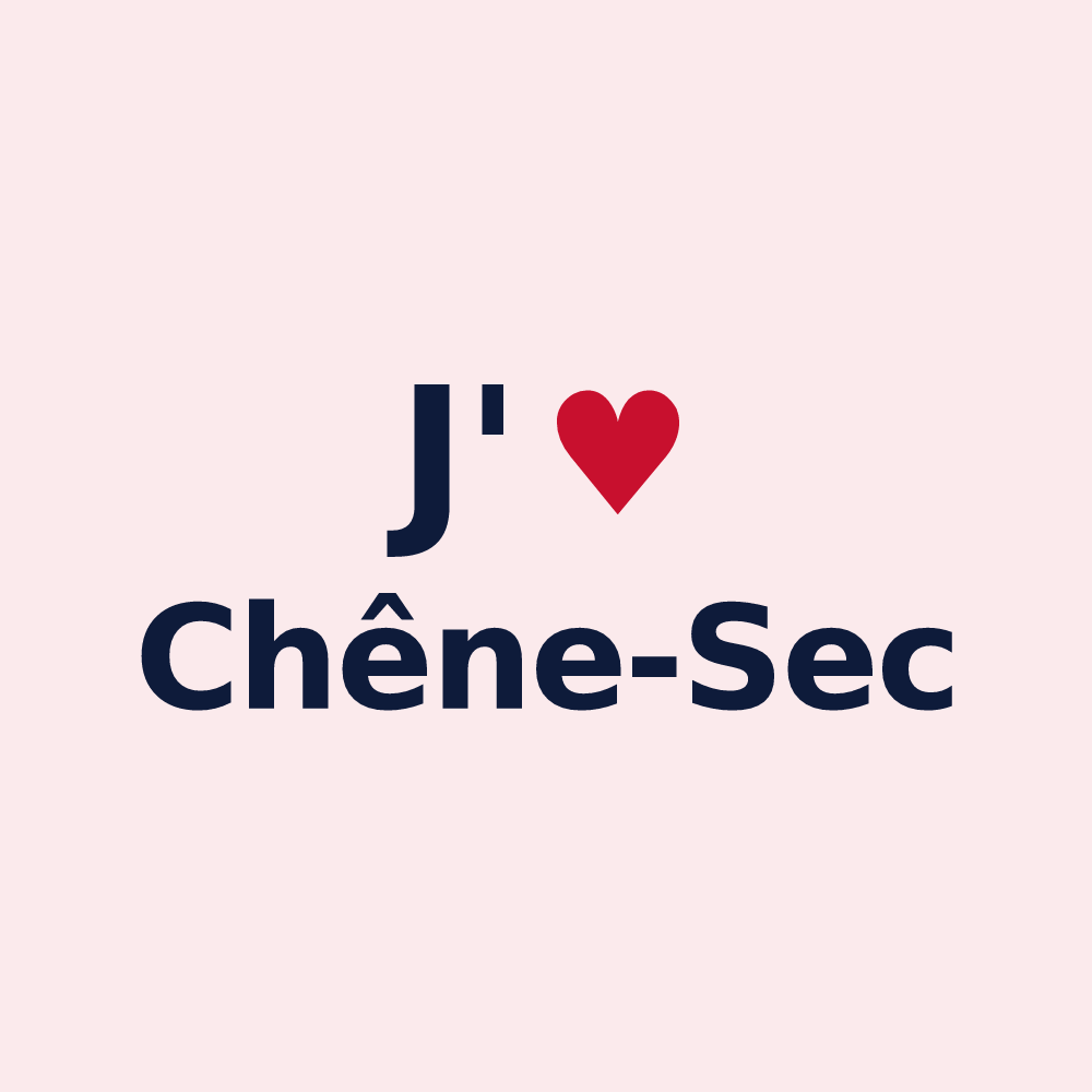 Magnet personnalisé Chêne-Sec — design J'aime Chêne-Sec