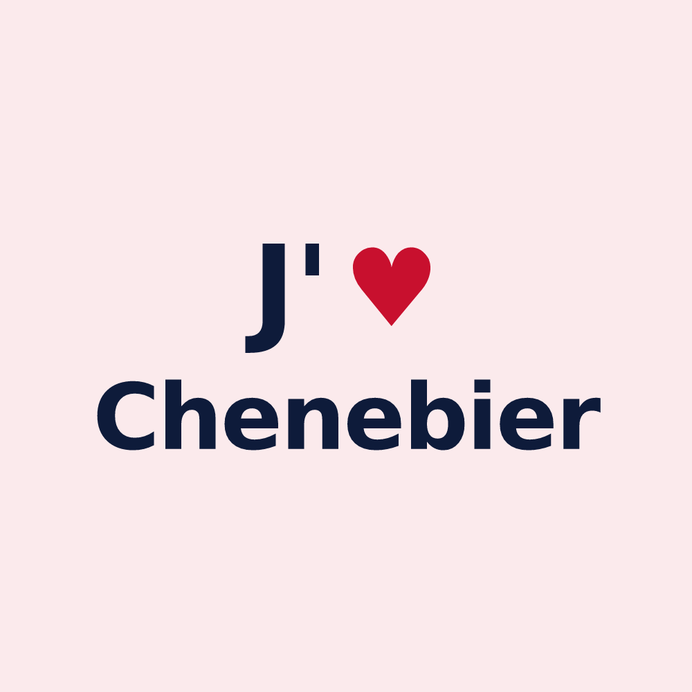 Magnet personnalisé Chenebier — design J'aime Chenebier