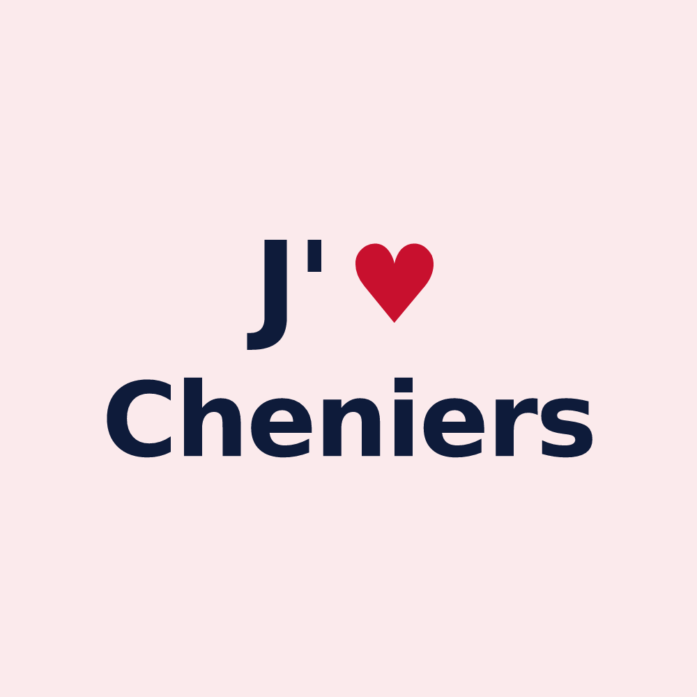 Magnet personnalisé Cheniers — design J'aime Cheniers