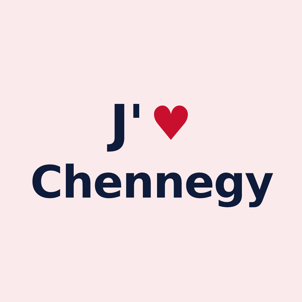 Magnet personnalisé Chennegy — design « J'aime Chennegy » imprimé sur le magnet
