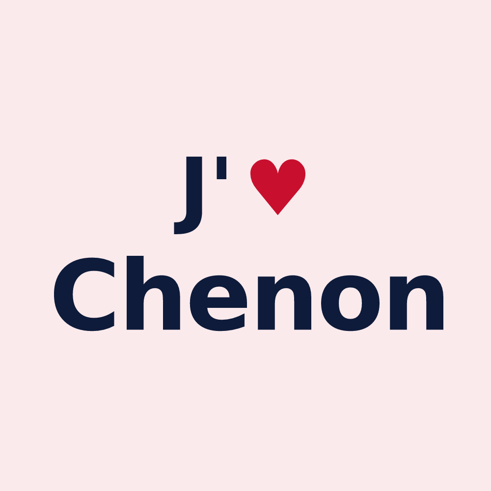 Magnet personnalisé Chenon — design « J'aime Chenon » imprimé sur le magnet