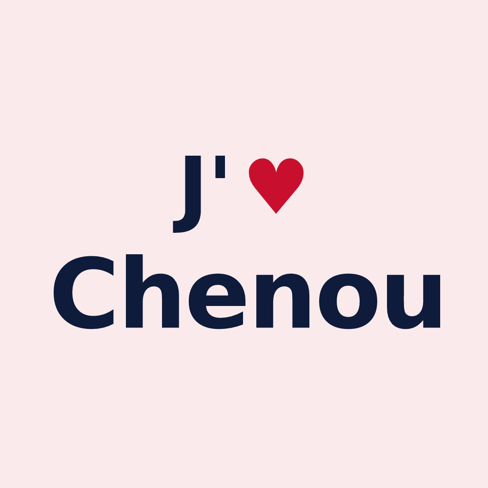 Magnet personnalisé Chenou — design « J'aime Chenou » imprimé sur le magnet