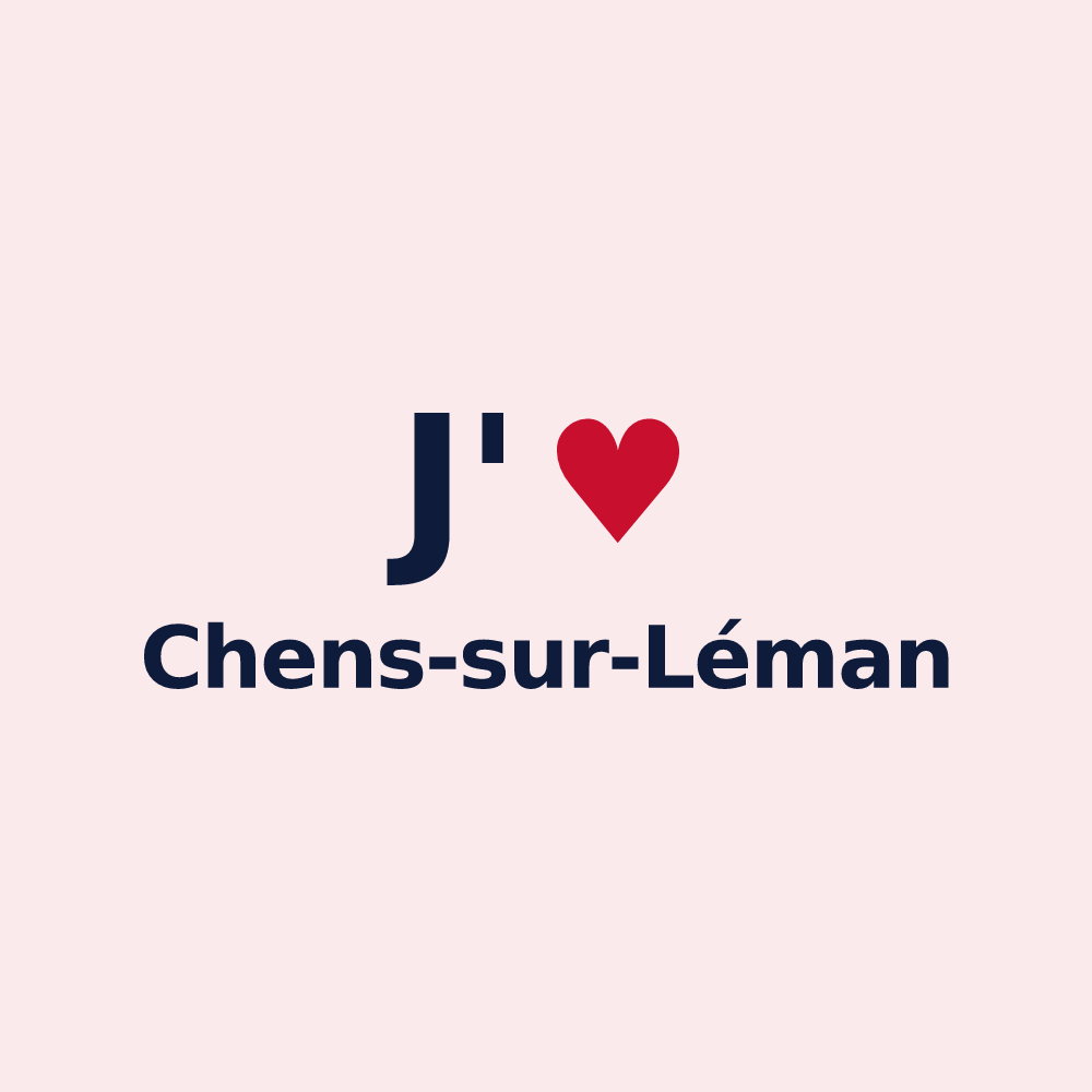 Magnet personnalisé Chens-sur-Léman — design J'aime Chens-sur-Léman