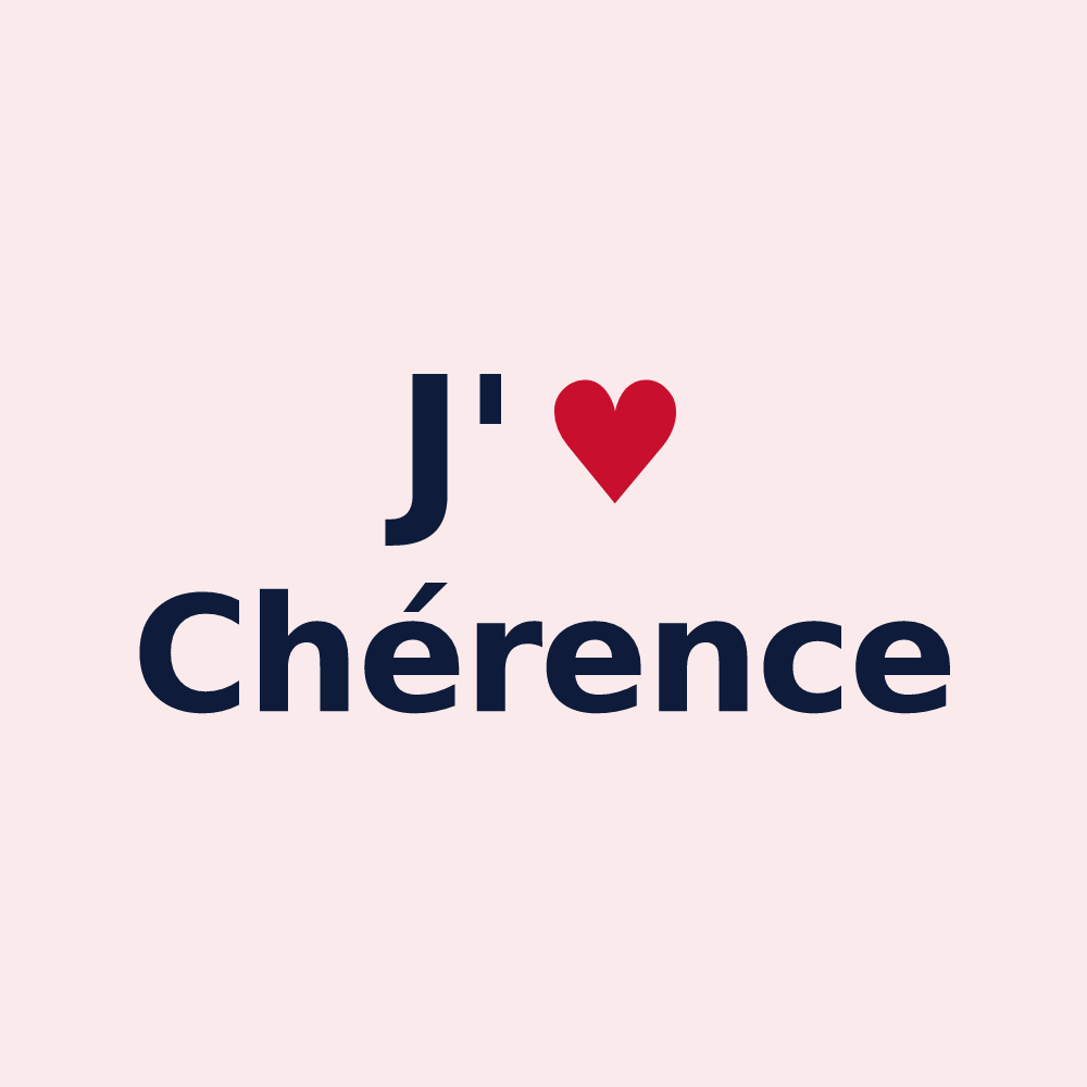Magnet personnalisé Chérence — design J'aime Chérence