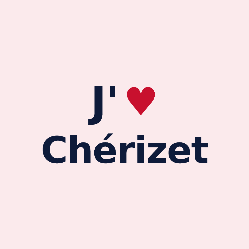 Magnet personnalisé Chérizet — design « J'aime Chérizet » imprimé sur le magnet