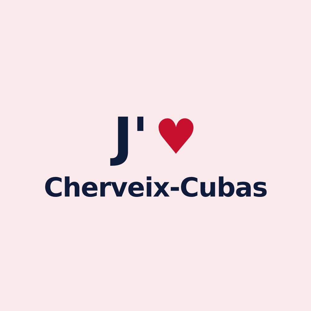 Magnet personnalisé Cherveix-Cubas — design J'aime Cherveix-Cubas