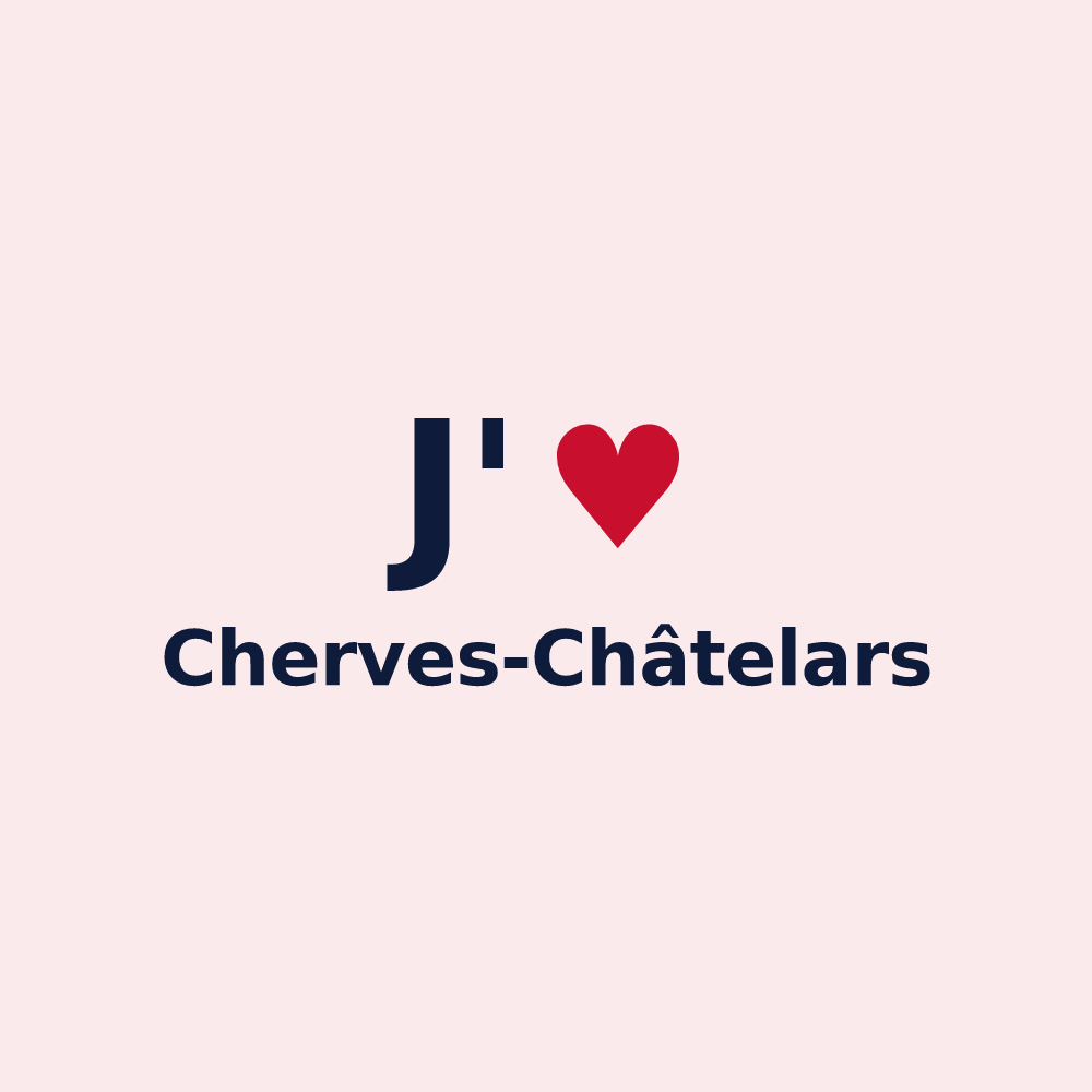 Magnet personnalisé Cherves-Châtelars — design « J'aime Cherves-Châtelars » imprimé sur le magnet
