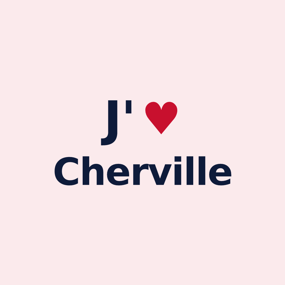 Magnet personnalisé Cherville — design J'aime Cherville