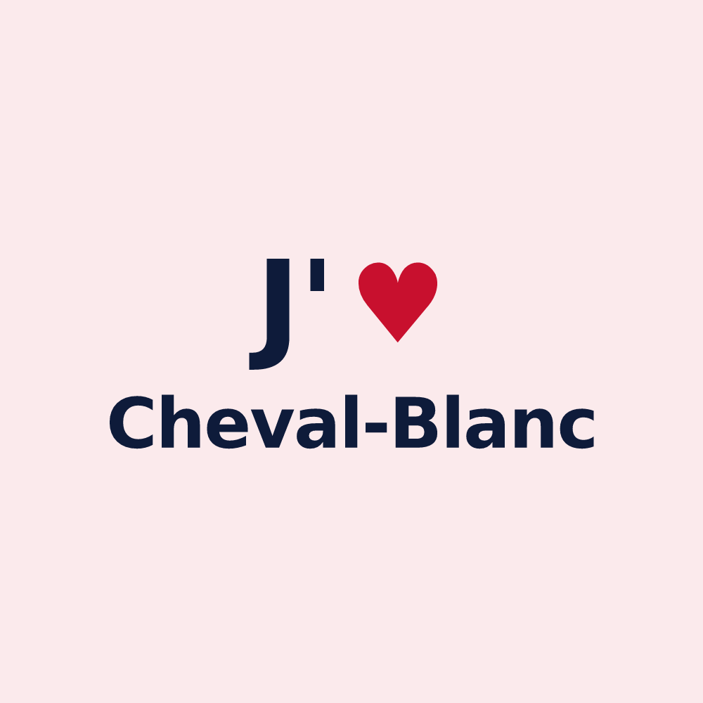 Magnet personnalisé Cheval-Blanc — design J'aime Cheval-Blanc