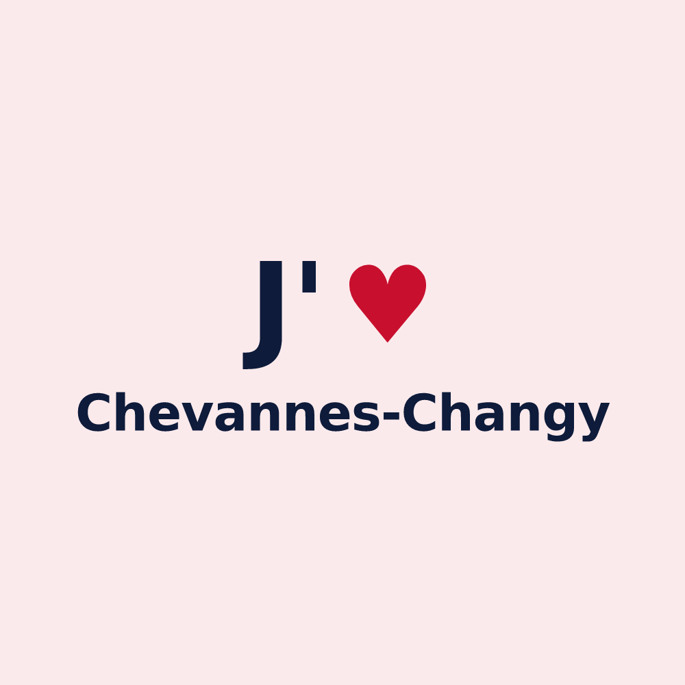 Magnet personnalisé Chevannes-Changy — design J'aime Chevannes-Changy