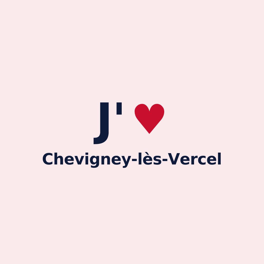 Magnet personnalisé Chevigney-lès-Vercel — design J'aime Chevigney-lès-Vercel