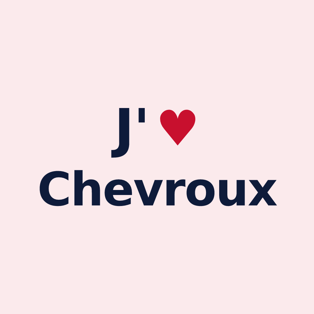 Magnet personnalisé Chevroux — design « J'aime Chevroux » imprimé sur le magnet
