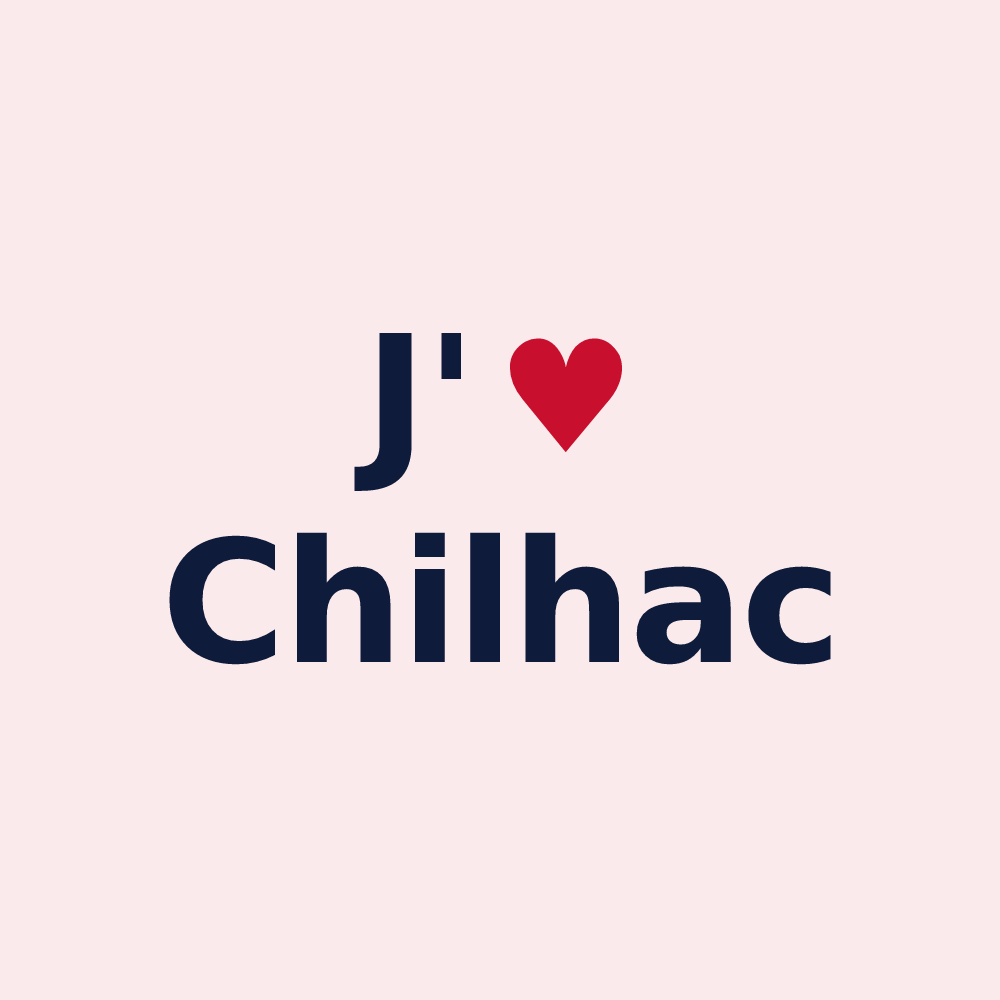 Magnet personnalisé Chilhac — design J'aime Chilhac