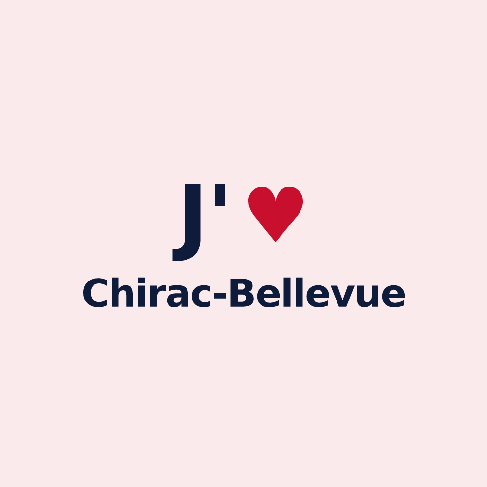 Magnet personnalisé Chirac-Bellevue — design J'aime Chirac-Bellevue