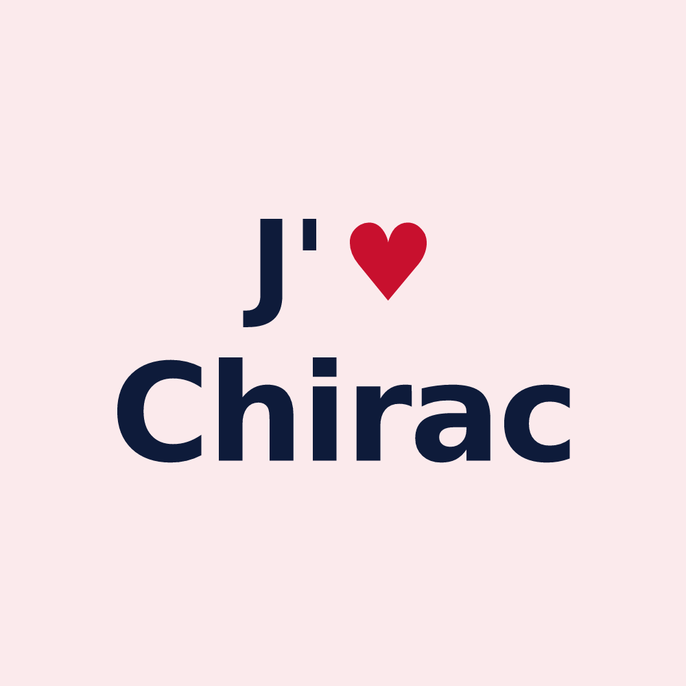 Magnet personnalisé Chirac — design J'aime Chirac