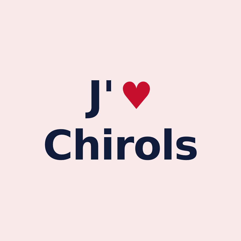 Magnet personnalisé Chirols — design J'aime Chirols