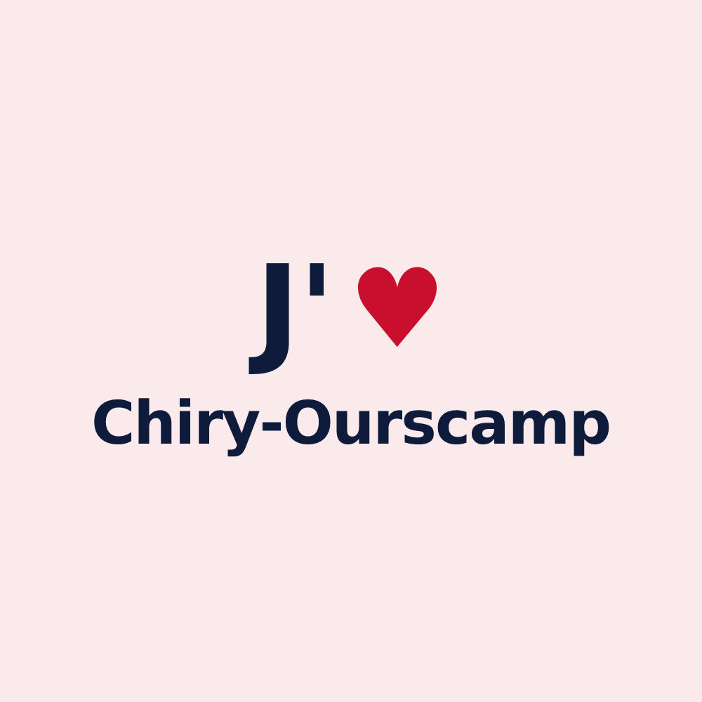 Magnet personnalisé Chiry-Ourscamp — design J'aime Chiry-Ourscamp