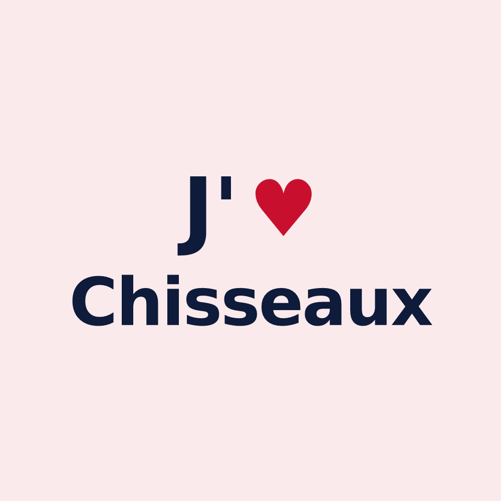 Magnet personnalisé Chisseaux — design « J'aime Chisseaux » imprimé sur le magnet